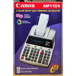Canon MP11DX 12-Digits 2-Color Clock Calendar Adding Machine Calculator